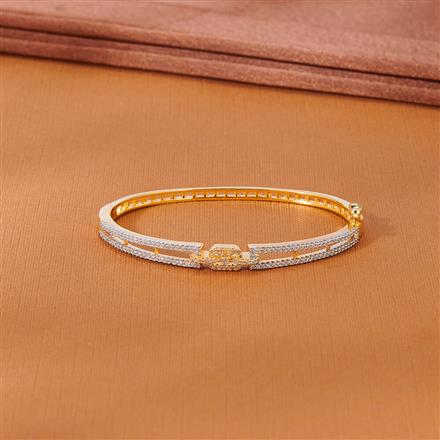 Cubic Zirconia Delicate Kada With 2 Tone Rhodium Plating