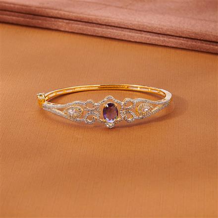 Cubic Zirconia Delicate Kada With 2 Tone Plating