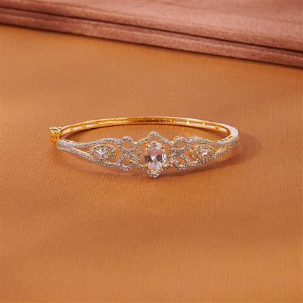 Cubic Zirconia Delicate Kada With 2 Tone Plating