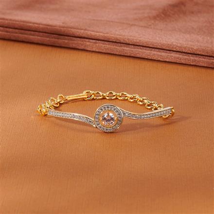 Cubic Zirconia Delicate Bracelet With 2 Tone Rhodium Plating