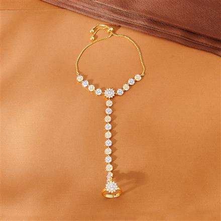 Cubic Zirconia Delicate Hath Pan With 2 Tone Rhodium Plating