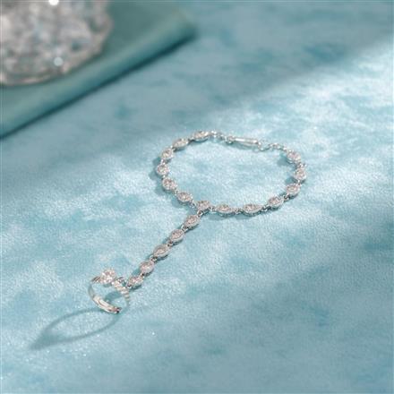 Cubic Zirconia Delicate Hath Pan With 2 Tone Rhodium Plating