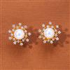 Cubic Zirconia Pearl Tops With 2 Tone Rhodium Plating