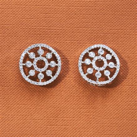 Cubic Zirconia Delicate Tops With Rhodium Plating