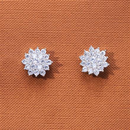 Cubic Zirconia Delicate Tops With Rhodium Plating