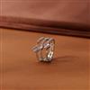 Cubic Zirconia Adjustable Ring With 2 Tone Rhodium Plating
