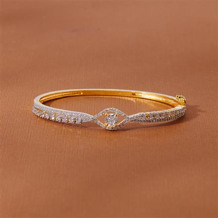 Cubic Zirconia Openable Kada With 2 Tone Plating