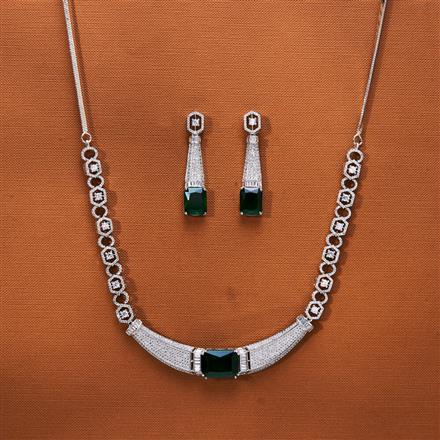 Cubic Zirconia Classic Necklace With Rhodium Plating