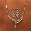 Cubic Zirconia Classic Necklace With 2 Tone Rhodium Plating