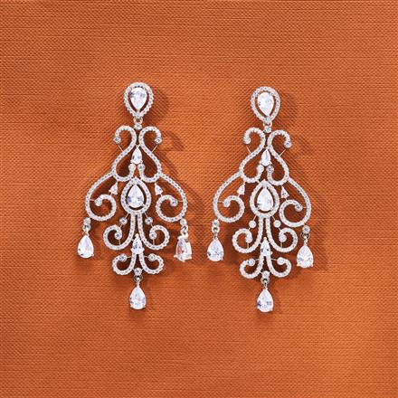 Cubic Zirconia Classic Earring With Rhodium Plating