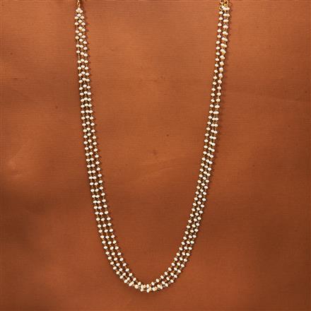 Cubic Zirconia Delicate Mala Necklace With Gold Plating