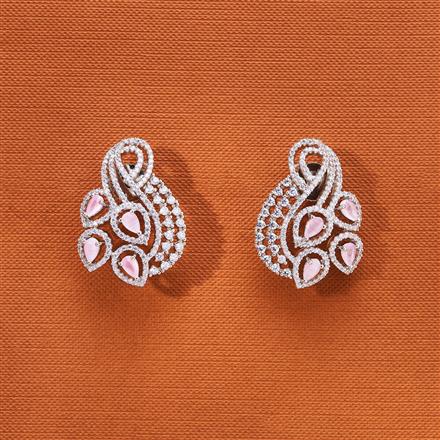 Cubic Zirconia Classic Earring With Rhodium Plating