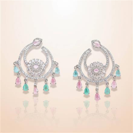 Cubic Zirconia Classic Earring With Rhodium Plating