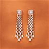 Cubic Zirconia Classic Earring With 2 Tone Rhodium Plating