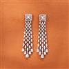 Cubic Zirconia Classic Earring With 2 Tone Rhodium Plating