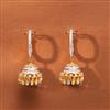 Cubic Zirconia Classic Jhumki With 2 Tone Rhodium Plating