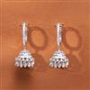 Cubic Zirconia Classic Jhumki With 2 Tone Rhodium Plating