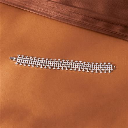 Cubic Zirconia Classic Bracelet With 2 Tone Rhodium Plating