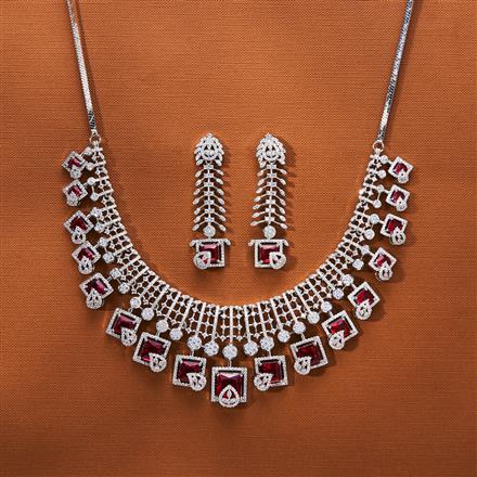 Cubic Zirconia Classic Necklace With Rhodium Plating