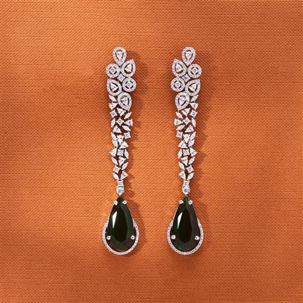 Cubic Zirconia Classic Earring With Rhodium Plating