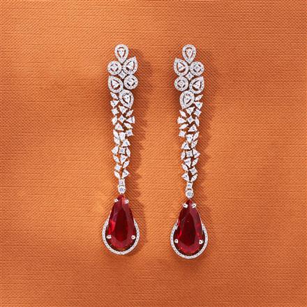 Cubic Zirconia Classic Earring With Rhodium Plating