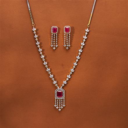 Cubic Zirconia Classic Necklace With 2 Tone Plating