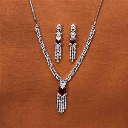 Cubic Zirconia Classic Necklace With Rhodium Plating