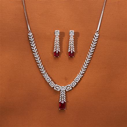 Cubic Zirconia Classic Necklace With Rhodium Plating