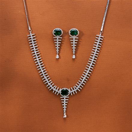 Cubic Zirconia Classic Necklace With Rhodium Plating