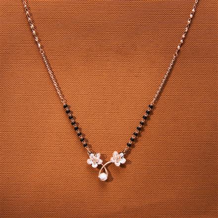 Cubic Zirconia Tanmaniya Mangalsutra With Rose Gold Plating