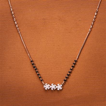 Cubic Zirconia Tanmaniya Mangalsutra With Rose Gold Plating