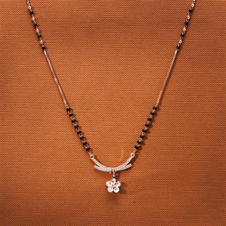 Cubic Zirconia Tanmaniya Mangalsutra With Rose Gold Plating