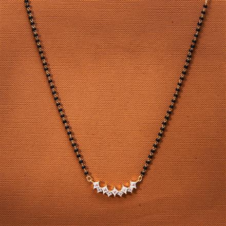 Cubic Zirconia Tanmaniya Mangalsutra With Rose Gold Plating