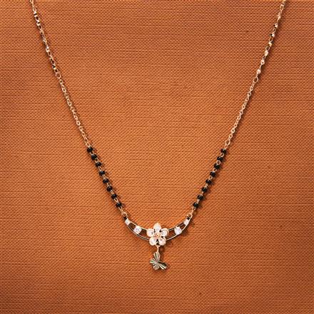 Cubic Zirconia Delicate Mangalsutra With Rose Gold Plating