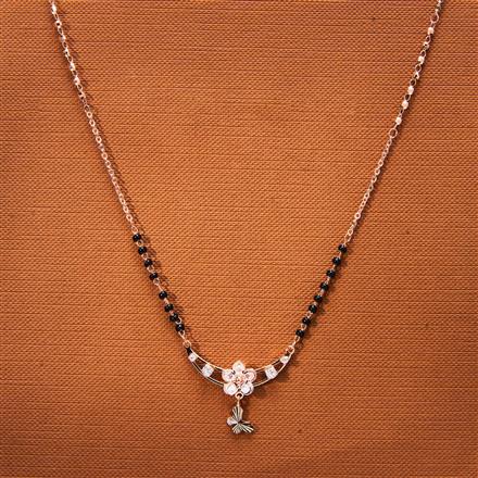 Cubic Zirconia Delicate Mangalsutra With Rose Gold Plating