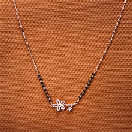Cubic Zirconia Dokiya Mangalsutra With Rose Gold Plating