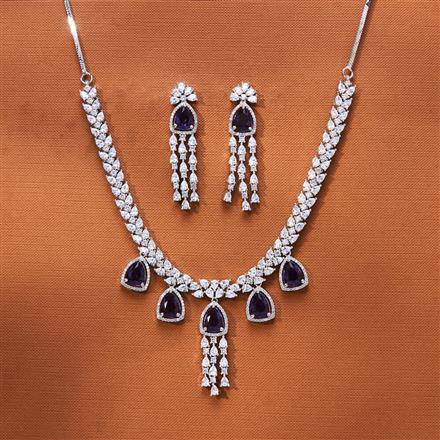 Cz Classic Necklace With Rhodium Plating