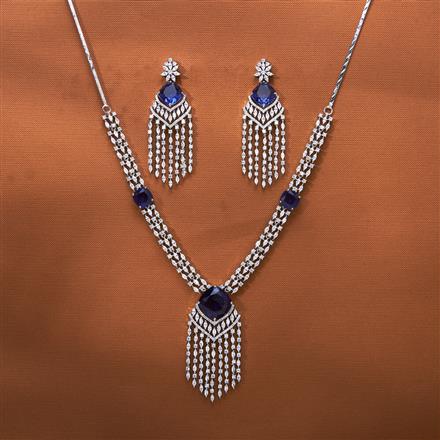 Cz Classic Necklace With Rhodium Plating