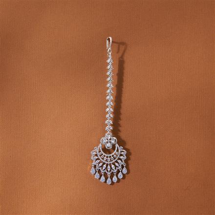 Cubic Zirconia Classic Tikka With 2 Tone Rhodium Plating