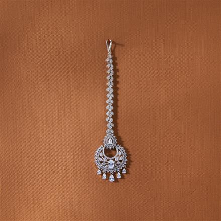 Cubic Zirconia Classic Tikka With 2 Tone Rhodium Plating