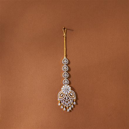 Cubic Zirconia Classic Tikka With 2 Tone Rhodium Plating