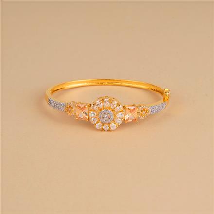 Cubic Zirconia Openable Kada With 2 Tone Plating
