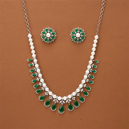 Cubic Zirconia Classic Necklace With Rhodium Plating