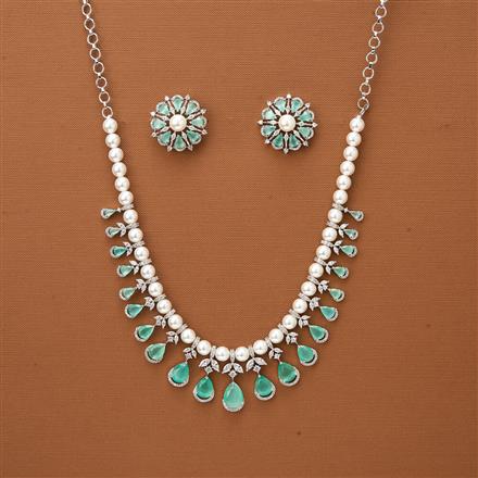 Cubic Zirconia Classic Necklace With Rhodium Plating