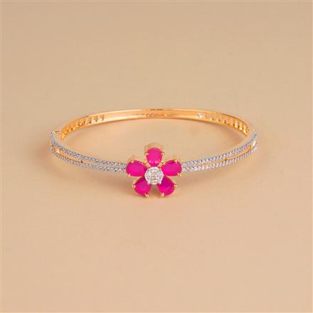 Cubic Zirconia Openable Kada With 2 Tone Plating