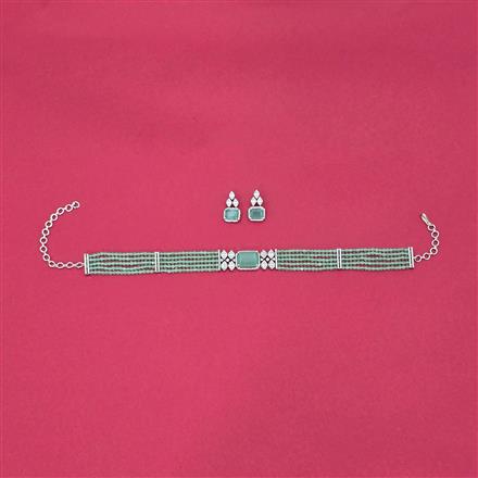 Cubic Zirconia Classic Necklace With Rhodium Plating