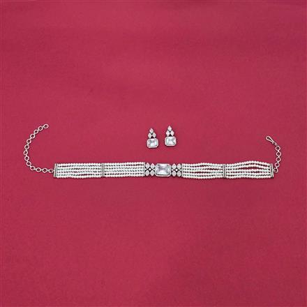 Cubic Zirconia Classic Necklace With Rhodium Plating