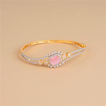 Cubic Zirconia Openable Kada With 2 Tone Plating