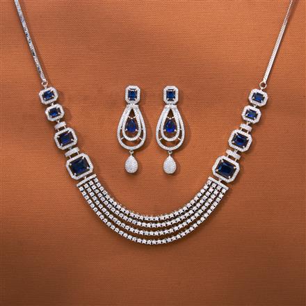 Cz Classic Necklace With Rhodium Plating