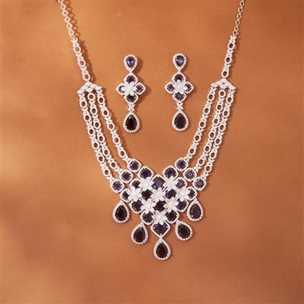 Cz Classic Necklace With Rhodium Plating